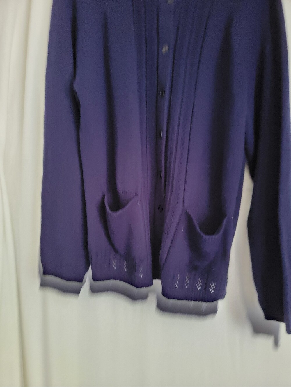 Women’s Purple Button-Up Pocket Cardigan